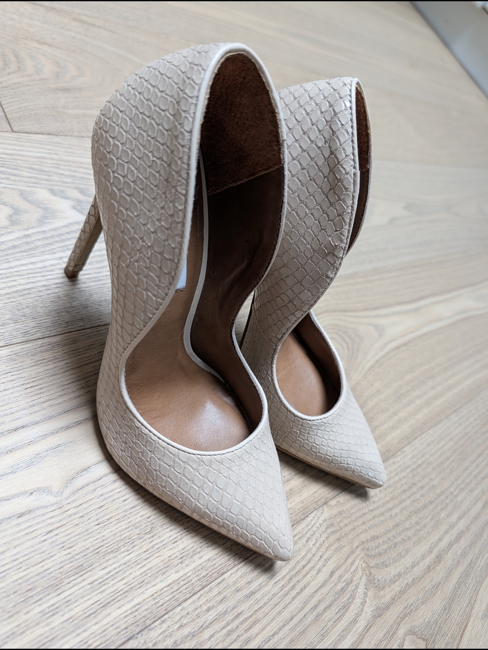 Steve Madden Nude Snake Print D’Orsay Stiletto Heels Womens 7